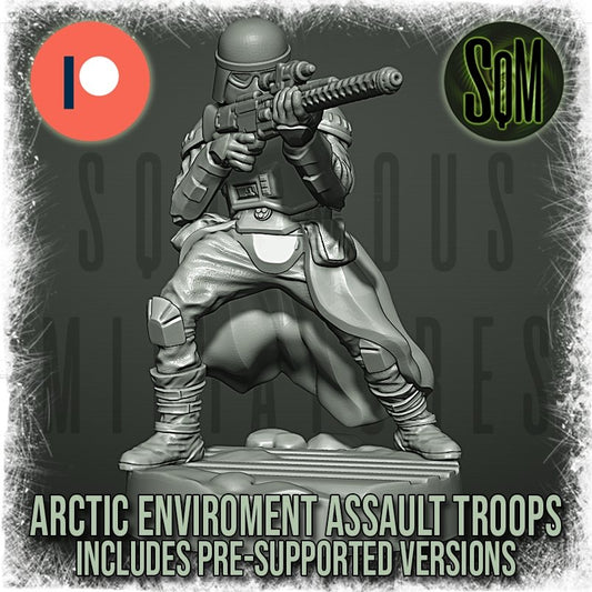 Arctic Environment Troopers Heavy Weapon Squad - SW Legion Compatible (38-40mm tall) High Quality 8k Resin 3D Print - Squamous Miniatures - Gootzy Gaming