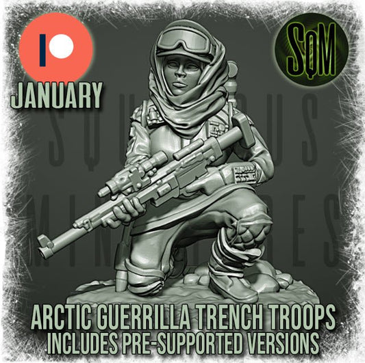 Arctic Female Guerilla Standby Trooper - SW Legion Compatible Miniature (38-40mm tall) High Quality 8k Resin 3D Print - Squamous Miniatures - Gootzy Gaming