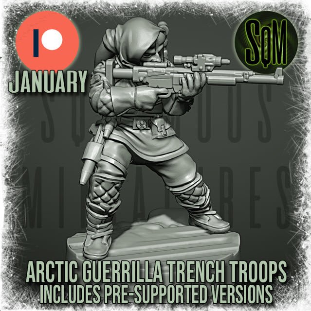 Arctic Guerilla Male Alien Squad - SW Legion Compatible (38-40mm tall) High Quality 8k Resin 3D Print - Squamous Miniatures - Gootzy Gaming