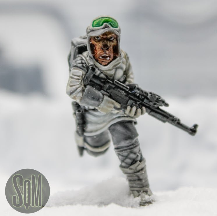 Arctic Guerilla Wolf Alien Veteran - SW Legion Compatible Miniature (38-40mm tall) High Quality 8k Resin 3D Print - Squamous Miniatures - Gootzy Gaming