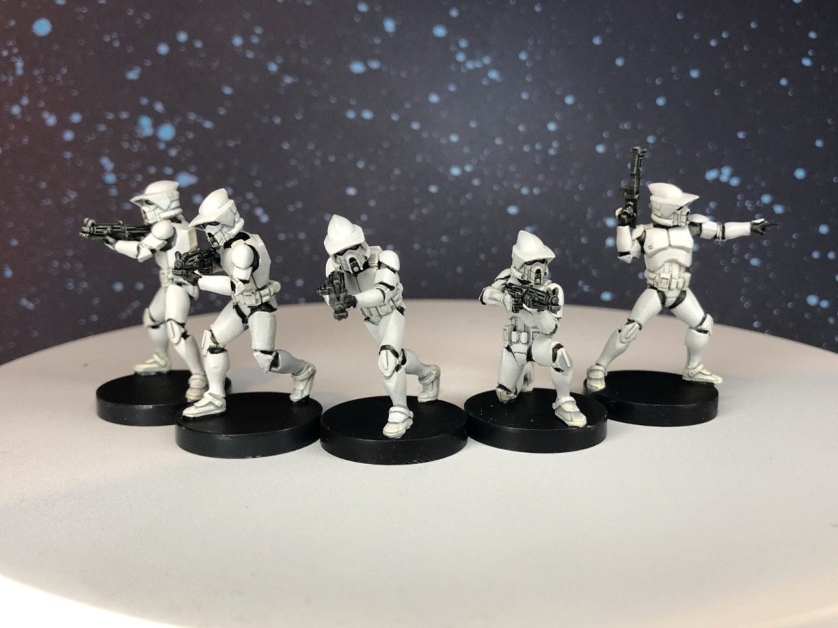 ARF Clone Trooper Squad - SW Legion Compatible (38 - 40mm tall) Multi - Piece Resin 3D Print - Dark Fire Designs - Gootzy Gaming