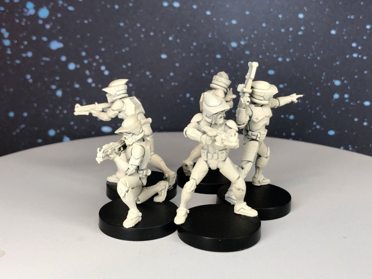 ARF Clone Trooper Squad - SW Legion Compatible (38 - 40mm tall) Multi - Piece Resin 3D Print - Dark Fire Designs - Gootzy Gaming