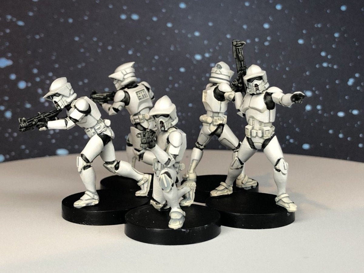 ARF Clone Trooper Squad - SW Legion Compatible (38 - 40mm tall) Multi - Piece Resin 3D Print - Dark Fire Designs - Gootzy Gaming