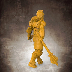 Armored Fighter with Mace and Broad Sword - Roleplaying Mini for D&D or Pathfinder - 32mm Scale High Quality 8k Resin 3D Print - Lion Tower Miniatures - Gootzy Gaming
