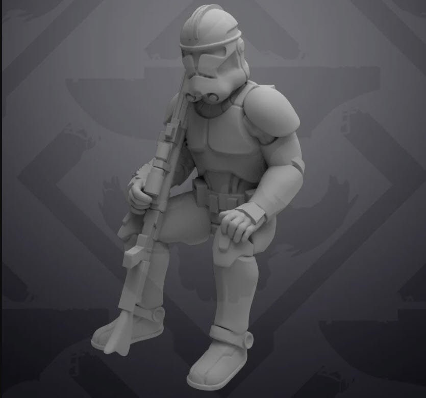At Ease Genetic Trooper Miniature - SW Legion Compatible (38-40mm tall) Resin 3D Print - Skullforge Studios - Gootzy Gaming