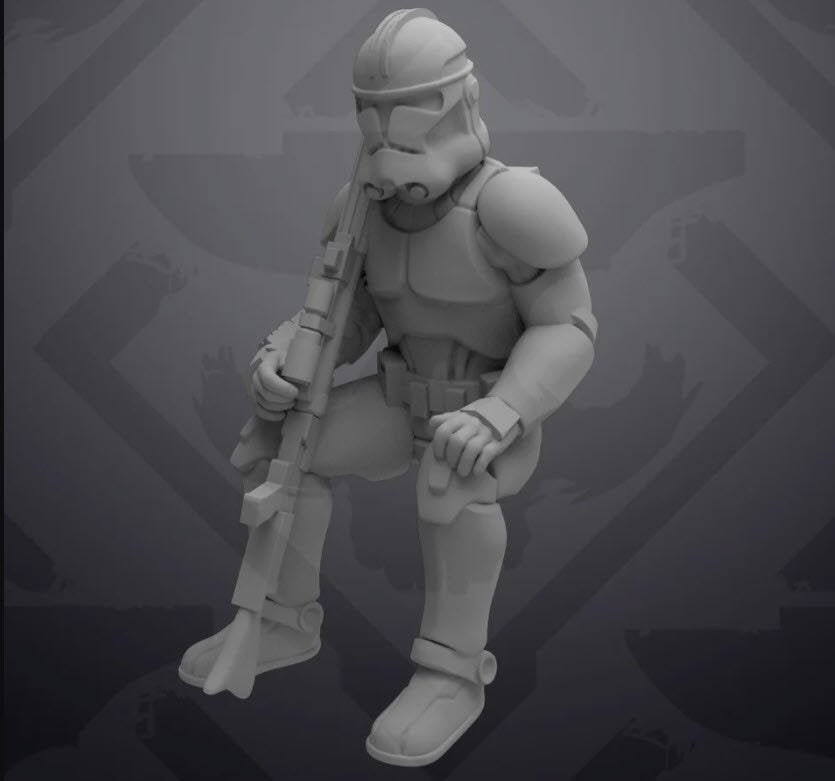 At Ease Genetic Trooper Miniature - SW Legion Compatible (38 - 40mm tall) Resin 3D Print - Skullforge Studios - Gootzy Gaming