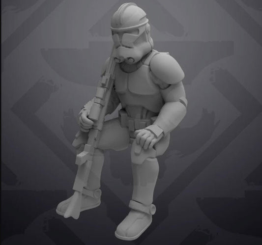 At Ease Genetic Trooper Miniature - SW Legion Compatible (38 - 40mm tall) Resin 3D Print - Skullforge Studios - Gootzy Gaming