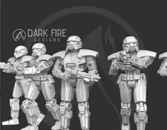 Authority Dark Droid Squad - 5 Miniature Bundle - SW Legion Compatible (38 - 40mm tall) Resin 3D Print - Dark Fire Designs - Gootzy Gaming