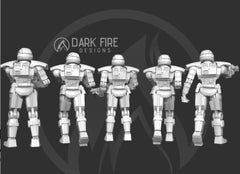 Authority Dark Droid Squad - 5 Miniature Bundle - SW Legion Compatible (38-40mm tall) Resin 3D Print - Dark Fire Designs - Gootzy Gaming