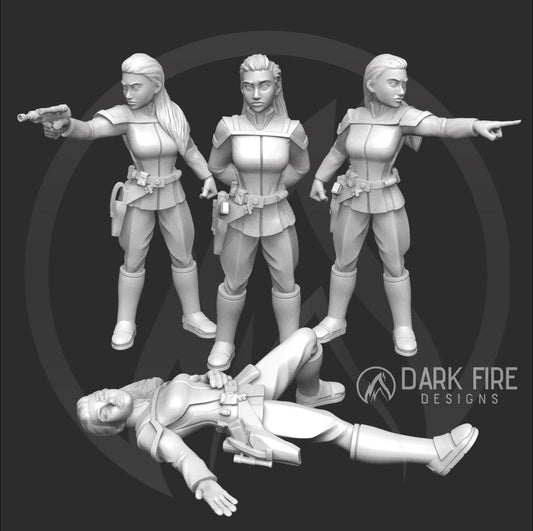 Authority Female Fleet Officer Miniature - SW Legion Compatible (38-40mm tall) Resin 3D Print - Dark Fire Designs - Gootzy Gaming