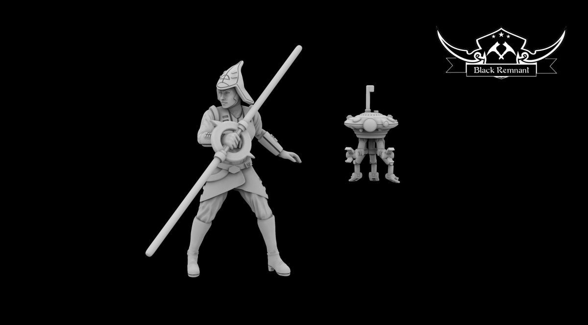 Authority Female Wizard Hunter and Droid - SW Legion Compatible (38-40mm tall) Multi-Piece Resin 3D Print - Black Remnant - Gootzy Gaming