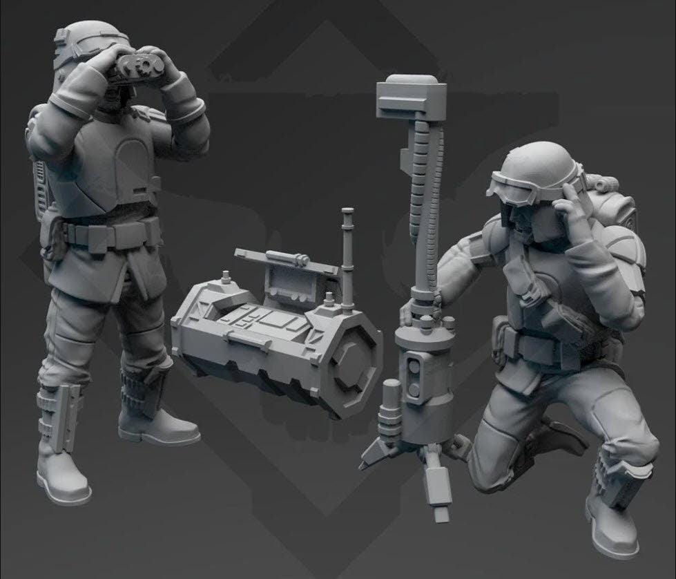 Authority Field Infantry Comms Team Miniatures - 2 Mini Bundle - SW Legion Compatible (38 - 40mm tall) Resin 3D Print - Skullforge Studios - Gootzy Gaming
