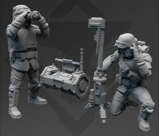 Authority Field Infantry Comms Team Miniatures - 2 Mini Bundle - SW Legion Compatible (38 - 40mm tall) Resin 3D Print - Skullforge Studios - Gootzy Gaming
