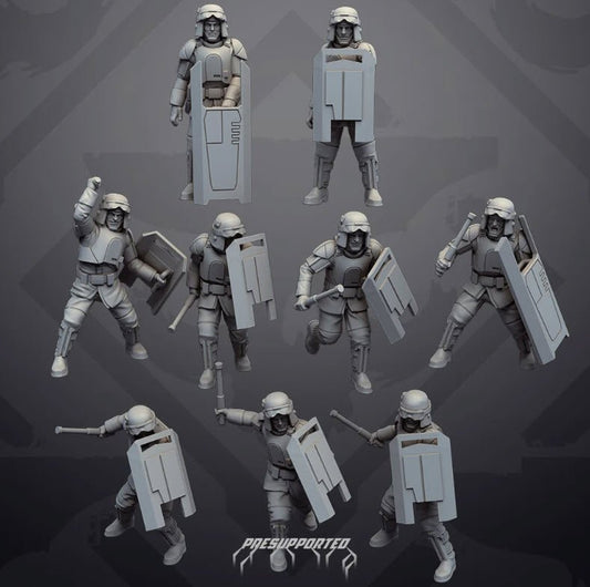 Authority Field Riot Troopers - SW Legion Compatible Miniature (38 - 40mm tall) High Quality 8k Resin 3D Print - Skullforge Studios - Gootzy Gaming