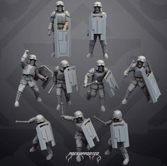 Authority Field Riot Troopers - SW Legion Compatible Miniature (38 - 40mm tall) High Quality 8k Resin 3D Print - Skullforge Studios - Gootzy Gaming