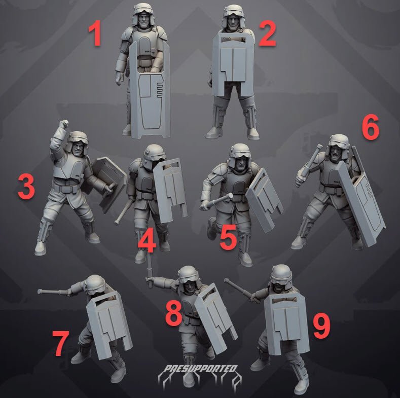 Authority Field Riot Troopers - SW Legion Compatible Miniature (38 - 40mm tall) High Quality 8k Resin 3D Print - Skullforge Studios - Gootzy Gaming