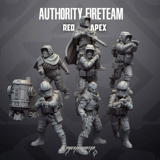 Authority Fireteam Red Apex Stormtroopers - Premade Special Operations Squad - SW Legion Compatible Miniature (38 - 40mm tall) High Quality 8k Resin 3D Print - Skullforge Studios - Gootzy Gaming