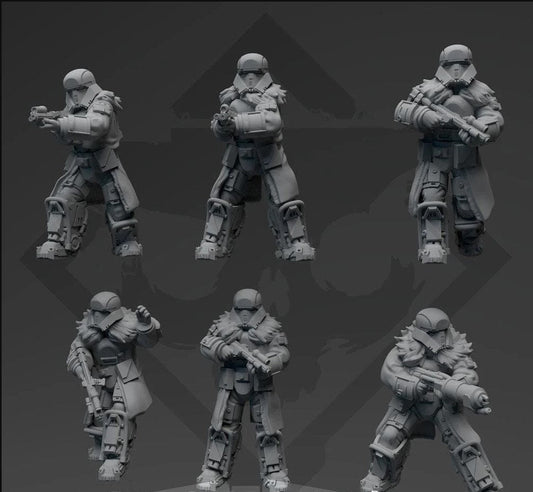 Authority Frontier Grav Boots Squad - 6 Mini Bundle - SW Legion Compatible (38 - 40mm tall) Resin 3D Print - Skullforge Studios - Gootzy Gaming