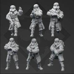 Authority Frontier Leather Coat Squad - 6 Mini Bundle - SW Legion Compatible (38 - 40mm tall) Resin 3D Print - Skullforge Studios - Gootzy Gaming