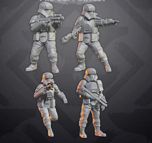 Authority Frontier Specialists Miniature - 4 Mini Bundle - SW Legion Compatible (38 - 40mm tall) Resin 3D Print - Skullforge Studios - Gootzy Gaming