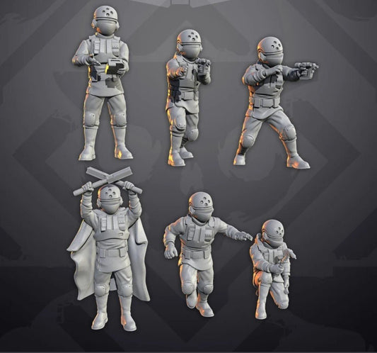 Authority Hangar and Repair Crew Miniatures - 6 Mini Bundle - SW Legion Compatible (38 - 40mm tall) Resin 3D Print - Skullforge Studios - Gootzy Gaming