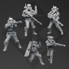 Authority Hazard Trooper Squad - 5 mini bundle - SW Legion Compatible (38 - 40mm tall) Resin 3D Print - Skullforge Studios - Gootzy Gaming