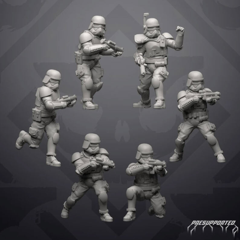 Authority Naval Operators - 6 Miniature All In Bundle - SW Legion Compatible (38 - 40mm tall) Resin 3D Print - Skullforge Studios - Gootzy Gaming