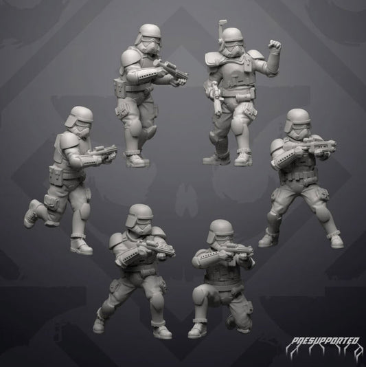Authority Naval Operators - 6 Miniature All In Bundle - SW Legion Compatible (38 - 40mm tall) Resin 3D Print - Skullforge Studios - Gootzy Gaming