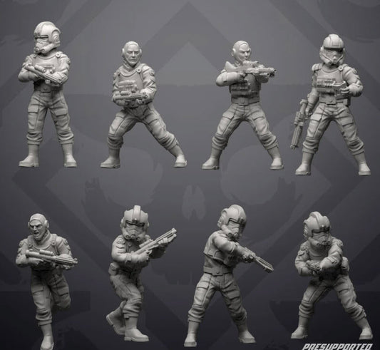 Authority Paratrooper - 8 Miniature All In Bundle - SW Legion Compatible (38 - 40mm tall) Resin 3D Print - Skullforge Studios - Gootzy Gaming