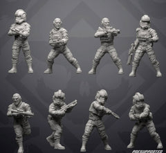 Authority Paratrooper - 8 Miniature All In Bundle - SW Legion Compatible (38 - 40mm tall) Resin 3D Print - Skullforge Studios - Gootzy Gaming