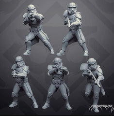 Authority Phase II Exterminator Trooper Squad - 5 Miniature All In Bundle - SW Legion Compatible (38 - 40mm tall) Resin 3D Print - Skullforge Studios - Gootzy Gaming