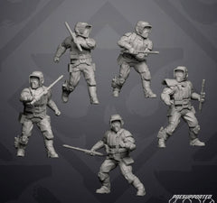 Authority Recon Shock Baton Trooper - 5 Miniature All In Bundle - SW Legion Compatible (38 - 40mm tall) Resin 3D Print - Skullforge Studios - Gootzy Gaming