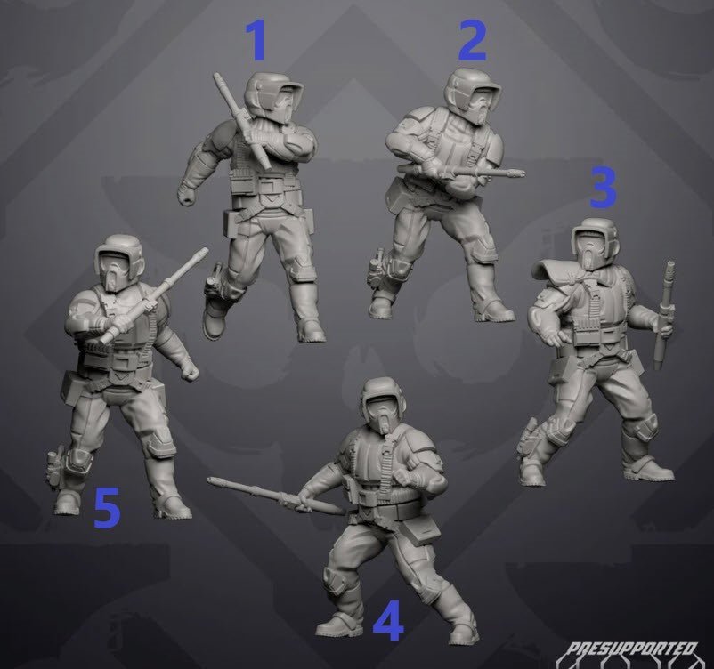 Authority Recon Shock Baton Trooper - Single Miniature - SW Legion Compatible (38 - 40mm tall) Resin 3D Print - Skullforge Studios - Gootzy Gaming