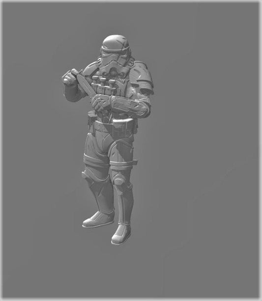 Authority Recon Trooper "Cav" Miniature - SW Legion Compatible (38-40mm tall) Multi-Piece Resin 3D Print - Black Remnant - Gootzy Gaming