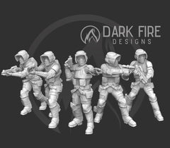 Authority Recon Trooper Squad - 5 miniature bundle - SW Legion Compatible (38 - 40mm tall) Multi - Piece Resin 3D Print - Dark Fire Designs - Gootzy Gaming