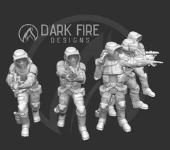 Authority Recon Trooper Squad - 5 miniature bundle - SW Legion Compatible (38-40mm tall) Multi-Piece Resin 3D Print - Dark Fire Designs - Gootzy Gaming