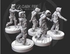 Authority Recon Zombie Troopers Squad Miniatures - SW Legion Compatible (38 - 40mm tall) Multi - Piece Resin 3D Print - Dark Fire Designs - Gootzy Gaming