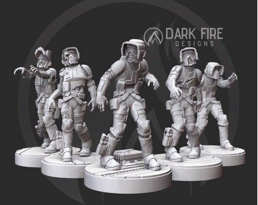 Authority Recon Zombie Troopers Squad Miniatures - SW Legion Compatible (38 - 40mm tall) Multi - Piece Resin 3D Print - Dark Fire Designs - Gootzy Gaming