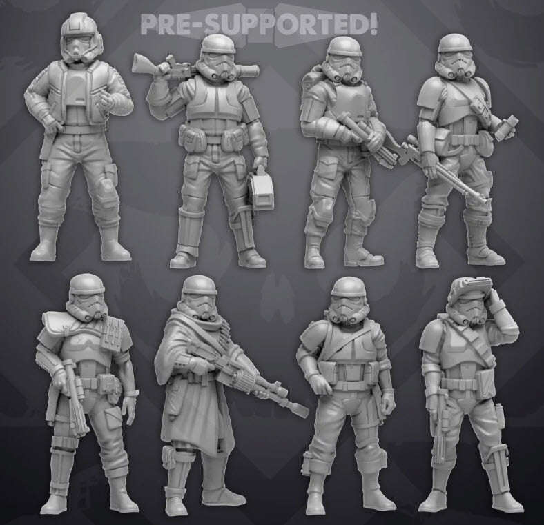 Authority Remnant Trooper Set 2 (Casual Pose) - 8 Miniature All In Bundle - SW Legion Compatible (38 - 40mm tall) Resin 3D Print - Skullforge Studios - Gootzy Gaming