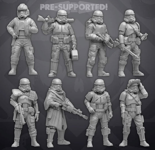 Authority Remnant Trooper Set 2 (Casual Pose) - 8 Miniature All In Bundle- SW Legion Compatible (38-40mm tall) Resin 3D Print - Skullforge Studios - Gootzy Gaming