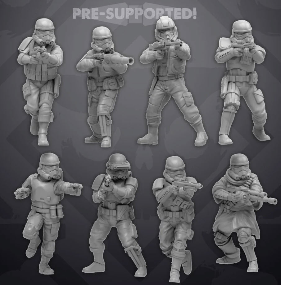 Authority Remnant Troopers Set 1 - 8 Miniature All In Bundle - SW Legion Compatible (38 - 40mm tall) Resin 3D Print - Skullforge Studios - Gootzy Gaming