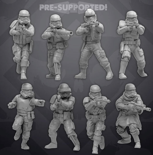 Authority Remnant Troopers Set 1 - 8 Miniature All In Bundle - SW Legion Compatible (38 - 40mm tall) Resin 3D Print - Skullforge Studios - Gootzy Gaming
