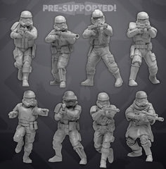Authority Remnant Troopers Set 1 - 8 Miniature All In Bundle - SW Legion Compatible (38 - 40mm tall) Resin 3D Print - Skullforge Studios - Gootzy Gaming