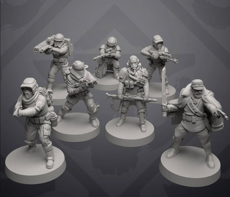 Authority Remnant Troopers Set 3 - 7 Miniature All In Bundle - SW Legion Compatible (38 - 40mm tall) Resin 3D Print - Skullforge Studios - Gootzy Gaming