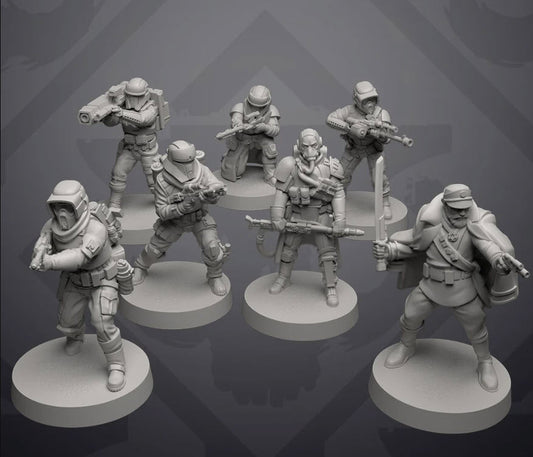 Authority Remnant Troopers Set 3 - 7 Miniature All In Bundle - SW Legion Compatible (38 - 40mm tall) Resin 3D Print - Skullforge Studios - Gootzy Gaming