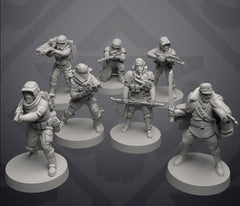 Authority Remnant Troopers Set 3 - 7 Miniature All In Bundle - SW Legion Compatible (38 - 40mm tall) Resin 3D Print - Skullforge Studios - Gootzy Gaming