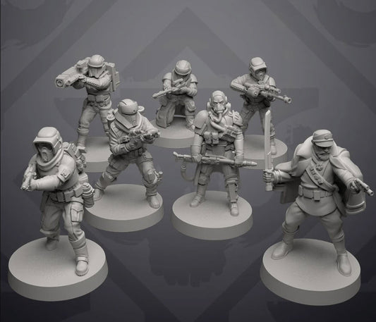 Authority Remnant Troopers Set 3 - 7 Miniature All In Bundle- SW Legion Compatible (38-40mm tall) Resin 3D Print - Skullforge Studios - Gootzy Gaming