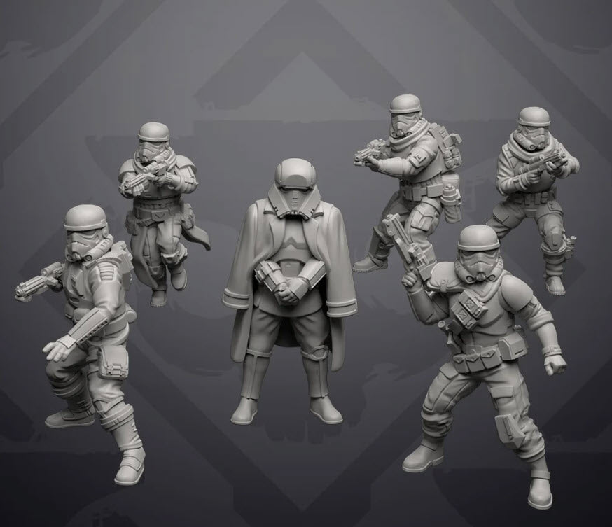 Authority Remnant Troopers Set 5 - 6 Miniature All In Bundle - SW Legion Compatible (38 - 40mm tall) Resin 3D Print - Skullforge Studios - Gootzy Gaming