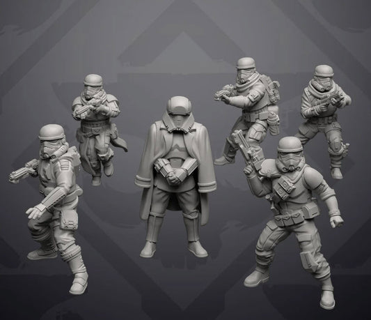 Authority Remnant Troopers Set 5 - 6 Miniature All In Bundle - SW Legion Compatible (38 - 40mm tall) Resin 3D Print - Skullforge Studios - Gootzy Gaming