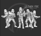 Authority Sand Trooper Squad - 5 mini bundle - SW Legion Compatible (38-40mm tall) Multi-Piece Resin 3D Print - Dark Fire Designs - Gootzy Gaming